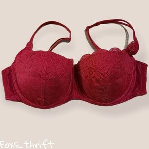 Victoria's Secret Red Lace Pushup Bra